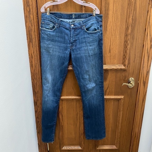 7 For All Mankind Standard Button Fly Jeans Size 34 - Picture 4 of 11